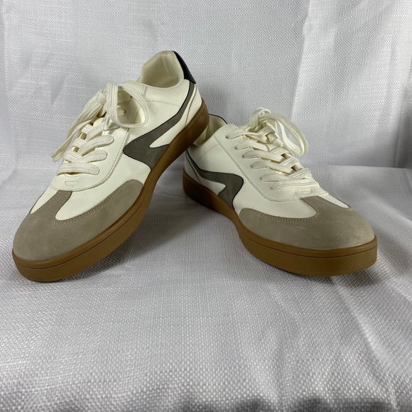 DV Dolce Vita Shoes - DV Dolce Vita Voyage Sneakers Womens 9 Cream Tan Grey Leather Suede Low Top Gum